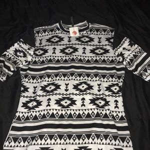 Unique black and white printed dress